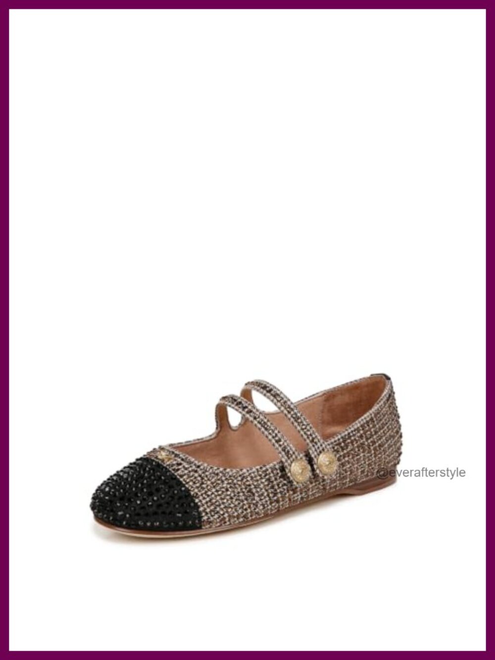 Crystal Embellished Mary Jane Flats Slip On Round Toe Casual